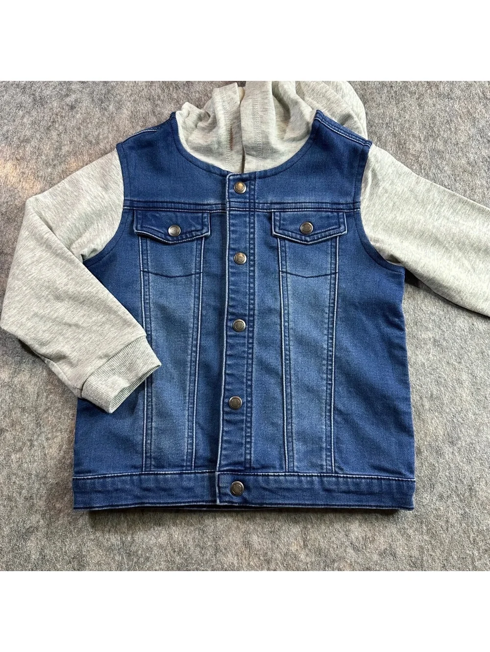 First Impressions Denim Vest Hoodie Trendy Casual Kids 4T